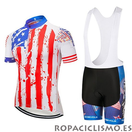 2020 Maillot Estados Unidos Tirantes Mangas Cortas Azul Rojo Blanco